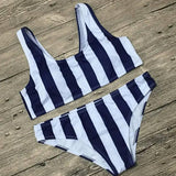 Europe and America striped split bikini-Stripe-2