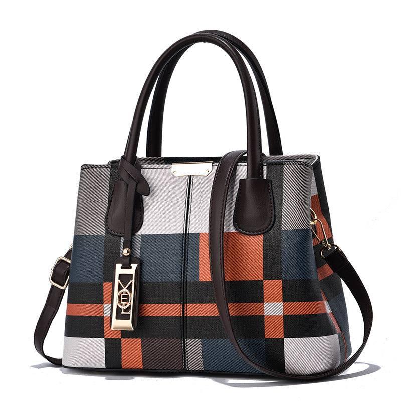 Casual Shoulder Bag Middle-aged-PlaidCoffee-3