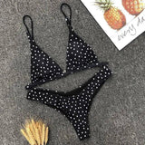 European And American Sexy Cute Bikini Retro Love Print-Black-6