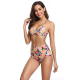 European and American swimsuit women split bikini-Highwaist-1