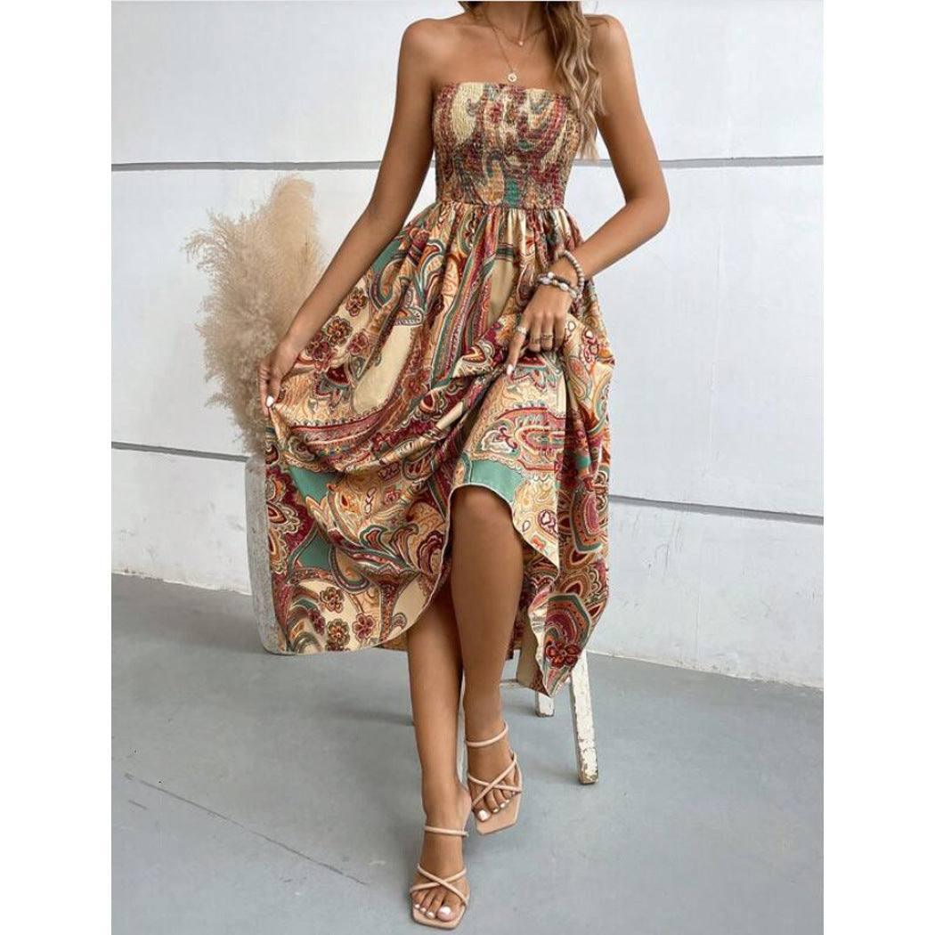 European And American Women's Printed Dress-4