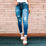 Fashion Holes Skinny Jeans-4