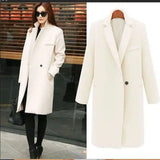 Fashionable And Simple One-button Women's Coat-White-1