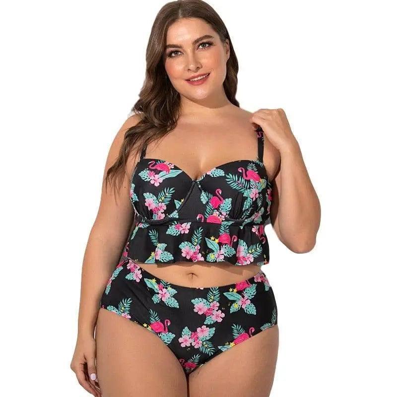 Fat woman gathers split boxer bikini-Picturecolor-1