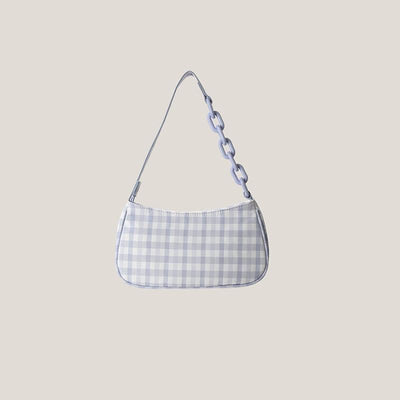 Female baguette bag lattice chain bag-Blue-1