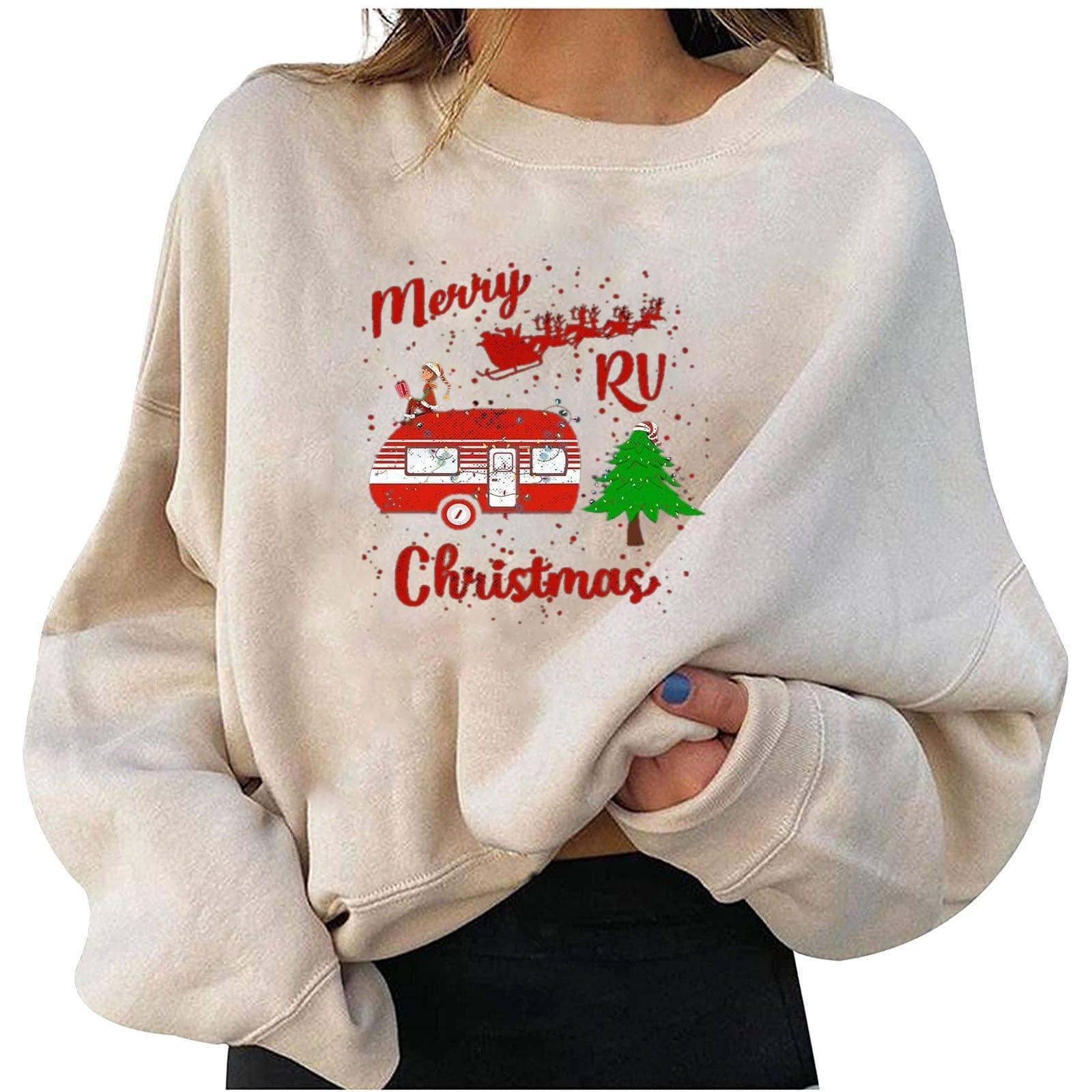 Fleece Christmas Personalized Printing Fashion Loose Sweater-10style-11