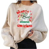 Fleece Christmas Personalized Printing Fashion Loose Sweater-8style-8