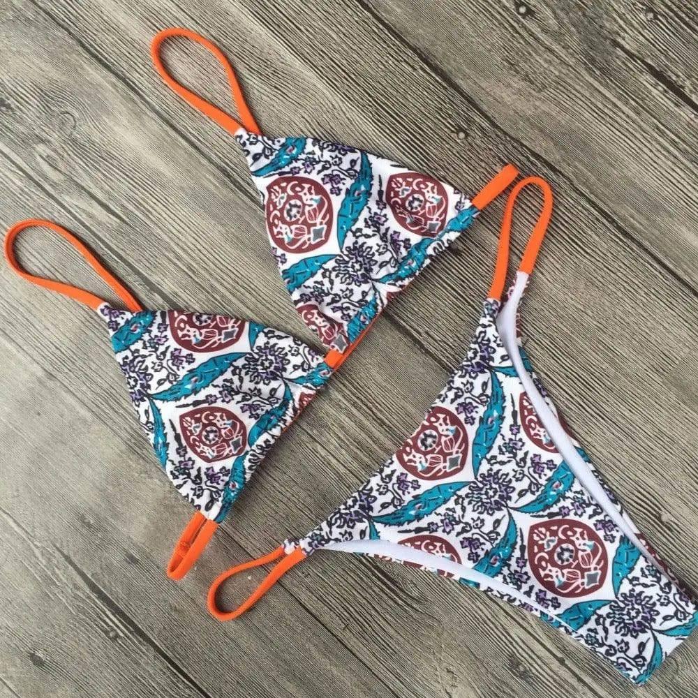 Floral print Bathing Suit Brazilian Biquini Brazilian-S-2