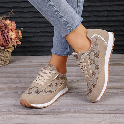 Flower Print Lace-up Sneakers Casual Fashion Lightweight-6