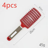 Hairbrush Anti Klit Brushy Haarborstel Women Detangler Hair-Red-11