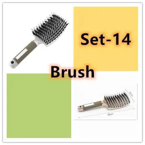 Hairbrush Anti Klit Brushy Haarborstel Women Detangler Hair-Set14-36