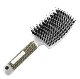 Hairbrush Anti Klit Brushy Haarborstel Women Detangler Hair-White-85