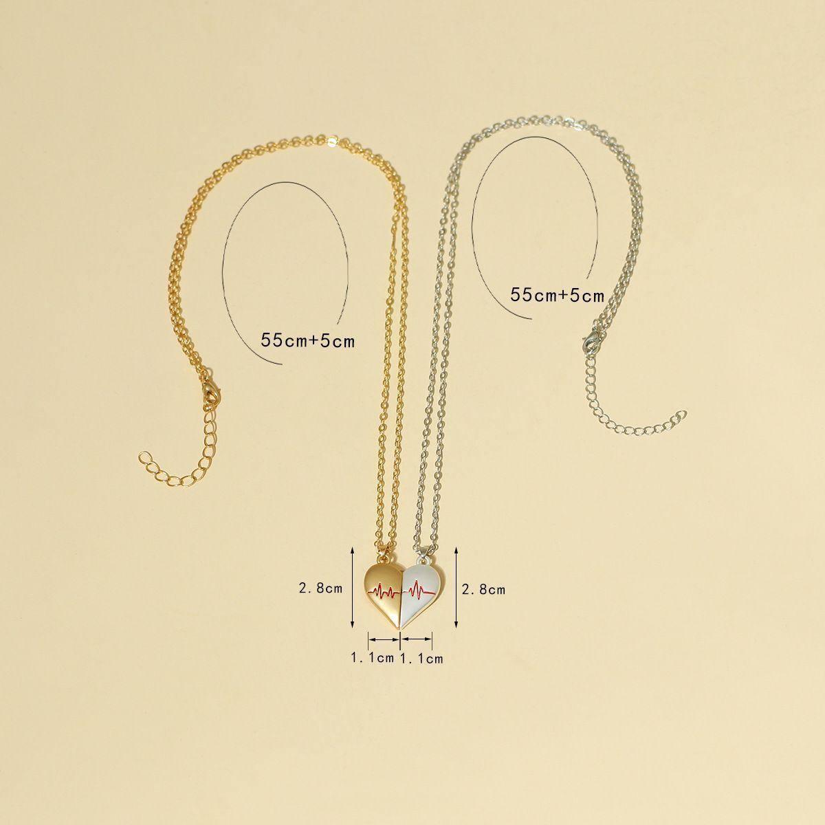 Heartbeat Pendant Necklaces in Gold & Silver-7