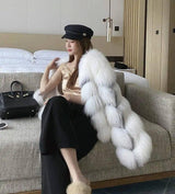 High End Marble Fox Fur Coat-1