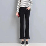 High waisted black nine flared jeans blue flash slim-2