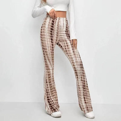 Hip Retro Printed Bootleg Pants Casual Pants-Style 9-1