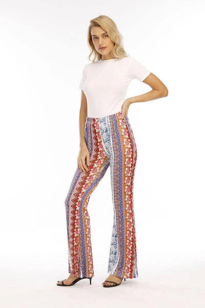 Hip Retro Printed Bootleg Pants Casual Pants-3