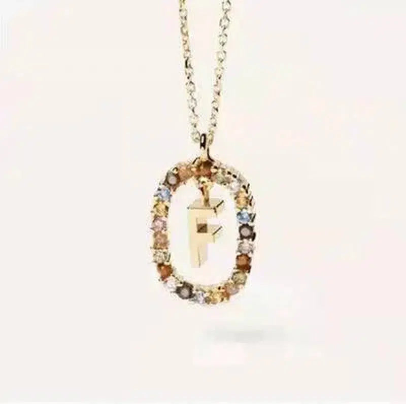 LOVEMI - Lovemi - Initial 'A - Z' Crystal Pendant Necklace Gold-Tone