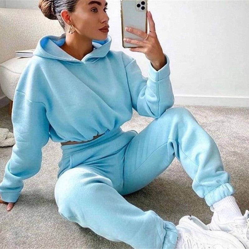 Trendy Pink Fancy Jogging Suits for Women-Blue-5