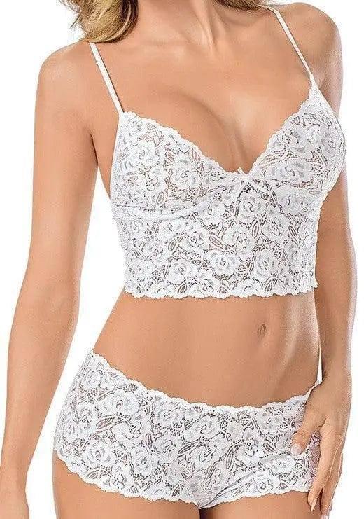 Elegant Lace Lingerie Set - Women's Comfort Fit Intimates-white-1