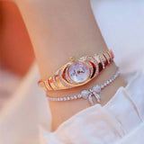 Ladies Gold Watch Diamond Wristwatch Female Fashion Bracelet Watches Women Full Diamond Watch-2