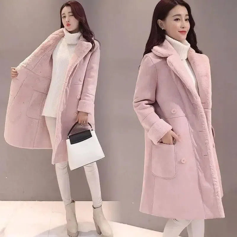 Lamb wool coat women-5