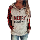 Large size Christmas plaid contrast sweater-2 Grey-8