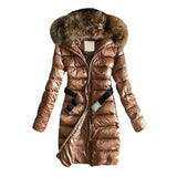 Long Quilted Jacket With Fur Collar And Raccoon Fur-13