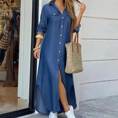 Long Sleeve Boho Maxi Dress - Casual Spring/Autumn Fashion-STYLE4-3