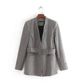 Stylish Blazer with Belt for Effortless Elegance-Picture color-2