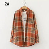 LOVEMI - Lovemi - Autumn Ten-Color Plaid Shirt Women'S Long-Sleeved