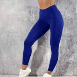 Breathable and moisture-absorbing tight yoga pants-Blue-6