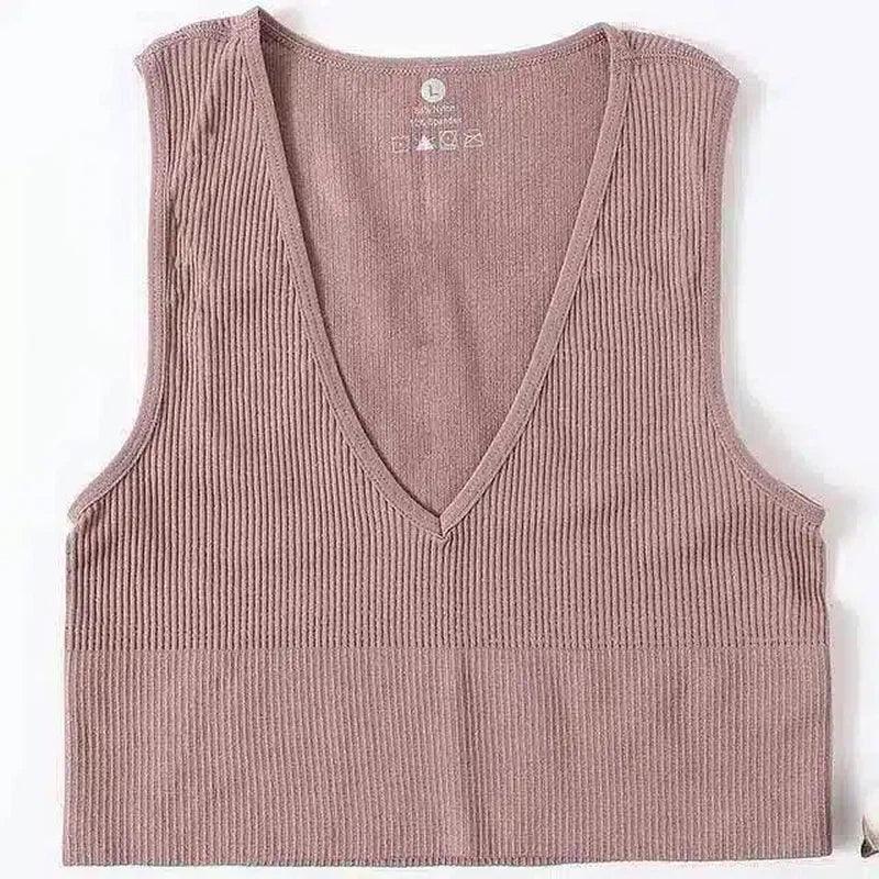 Women's Knit Sleeveless V-Neck Sweater Vest-Purple-4