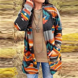 Womens Southwestern Pattern Cardigan-Yellow-1