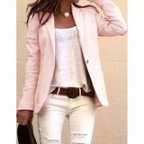 Women's Casual Blazer Jacket Slim Fit-Pink-4