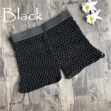 Fishing net hand hook cotton shorts-black-11