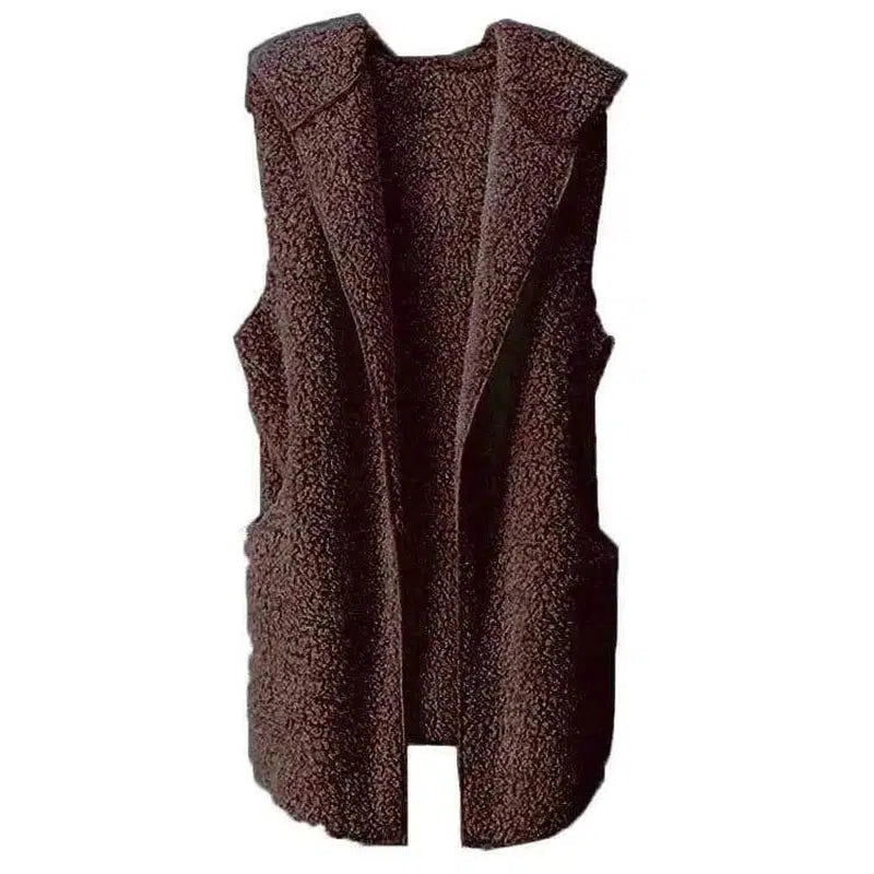 Fleece plush vest-Coffee-3