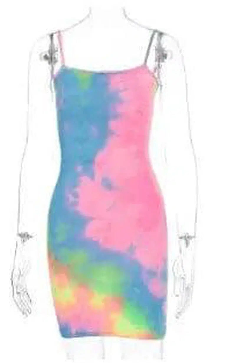 Fluorescent Camouflage Sling Dress-8