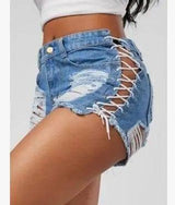 LOVEMI - Lovemi - GOTHIC RIPPED MINI JEAN SHORTS