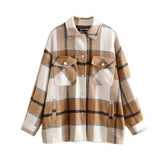 LOVEMI - Lovemi - Green plaid double pocket soft ni coat