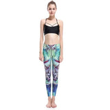 High Waist 3D Watercolor Butterfly Yoga/Workout Leggings-Yoga 0038-1