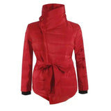 Irregular cotton warm jacket-Red-6