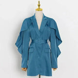 LOVEMI - Lovemi - Irregular Ruffled Solid Color Jacket With