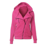 Women's Zip-Up Hooded Jacket with Pockets-Pink-6