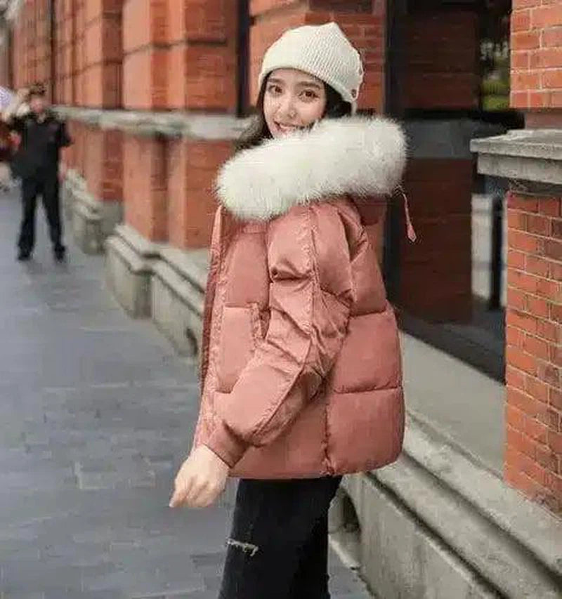 LOVEMI - Lovemi - Large fur collar cotton coat