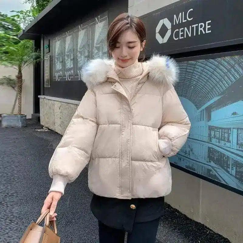 LOVEMI - Lovemi - Large fur collar cotton coat