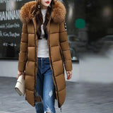 LOVEMI - Lovemi - Large fur collar mid-length coat