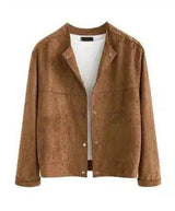 Women's Buttoned Suede Jacket-1