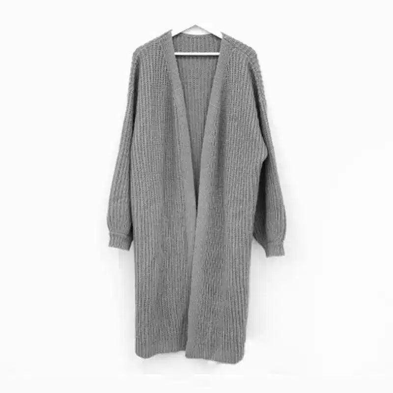 LOVEMI - Lovemi - Lazy Shoulders Thick Stitch Long Sweater Coat