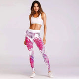 Leaves cropped pants women's fashion sports leggings-JK1 041-1